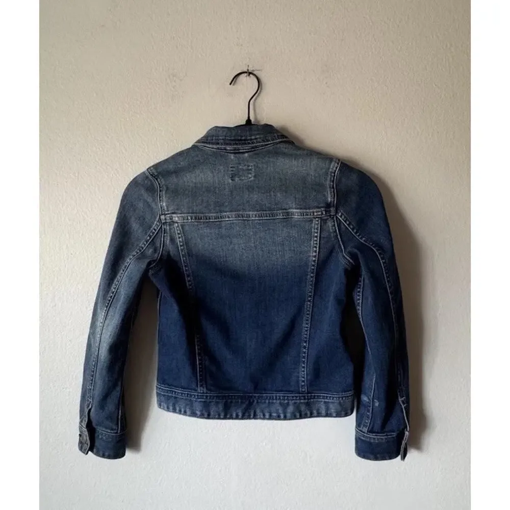 Crewcuts‎ Girls Size 10 Stretch Denim Jean Jacket Discoloration READ